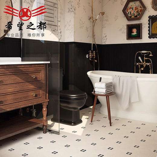 卫生间花砖厨房墙砖400浴室蒲公英格栅护墙板x1200瓷砖法式复古风 商品图0