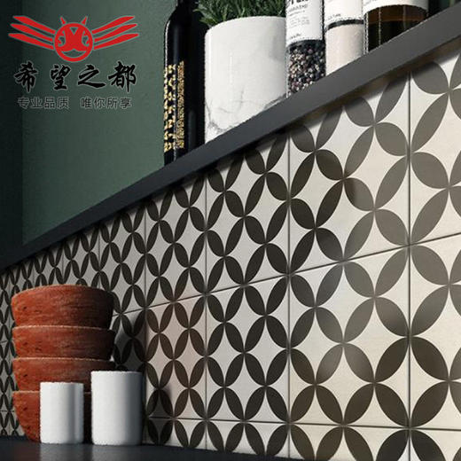 连锁民宿花砖墙地砖艺术小瓷砖几何厨卫黑白花砖200300北欧门店 商品图1