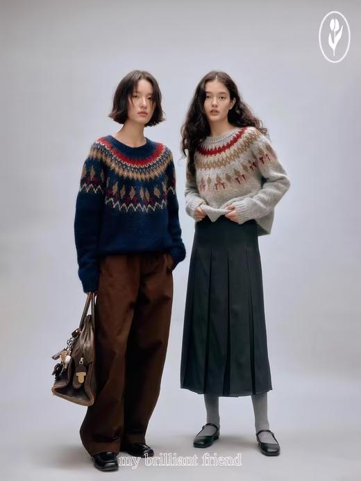 shyshystill/shy202408047/两色A字羊毛重工压线百褶裙中长款格纹半裙 商品图4