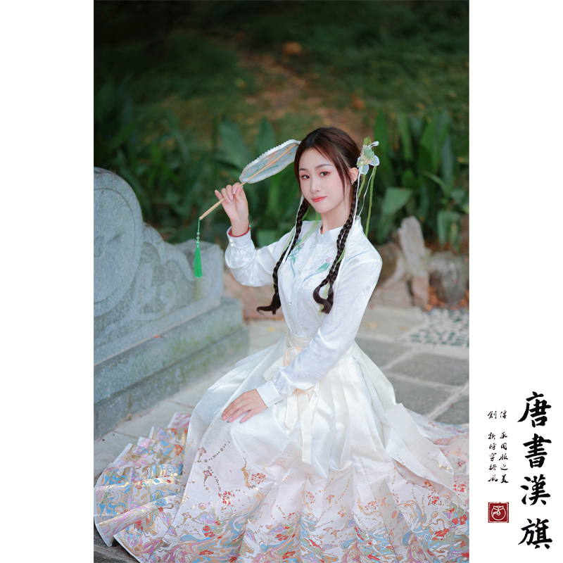 【鹤吟花涧·白玉】织金妆花精美工艺新中式国风马面裙凤皋九天套装