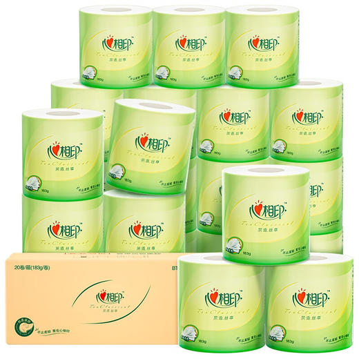 心相印茶语丝享四层茶叶压花卷筒卫生纸183克*20卷 商品图0