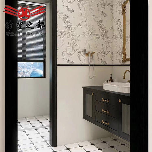 地砖微复古木纹客厅瓷砖法式燕子侘寂风花砖卫生间奶油水泥厨房 商品图0