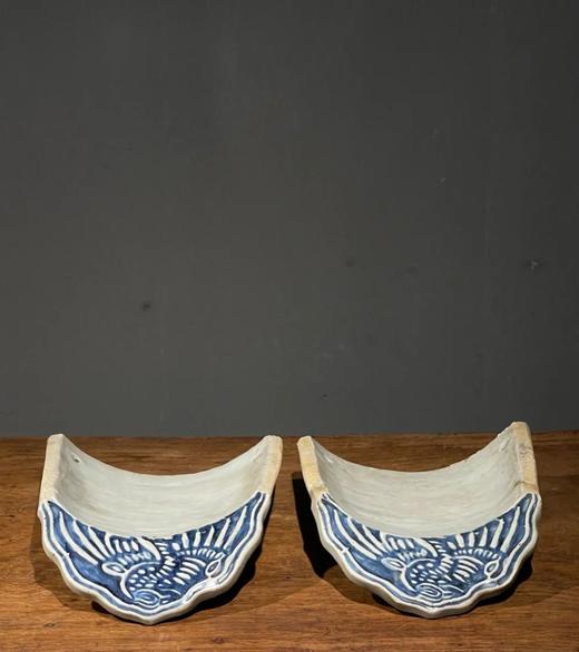 青花模造凤纹瓷瓦当一对，顺丰包邮 商品图7