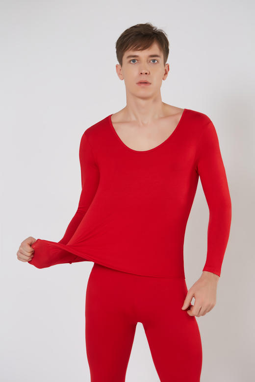 【Greengood绿嘉】B4F|绿嘉超薄晴莫双面热绒男套装 商品图2