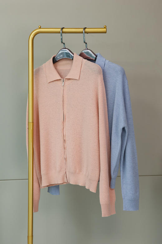 法式柔肤翻领羊毛开衫 商品图0