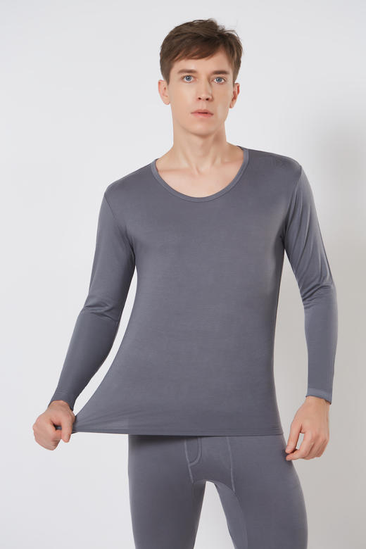 【Greengood绿嘉】B4F|绿嘉超薄晴莫双面热绒男套装 商品图1