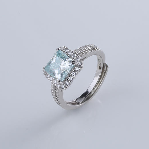 【宏艺珠宝】雾入松海莫桑钻·银s925戒指 商品图0