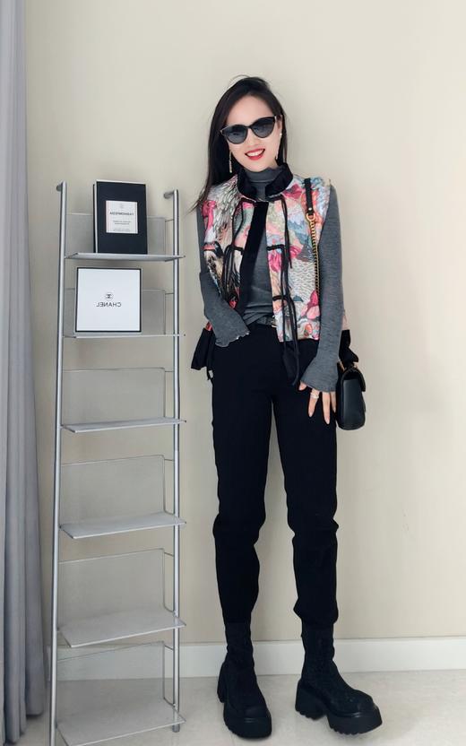 国风娟绣织百鸟朝凤拼接丝绒马甲 商品图11