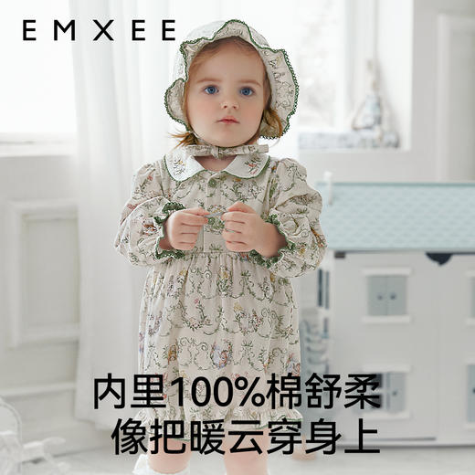 【宝宝服饰】嫚熙灯芯绒婴儿包屁连体衣纯棉女宝宝哈衣新生儿爬服秋冬季外出服 商品图4