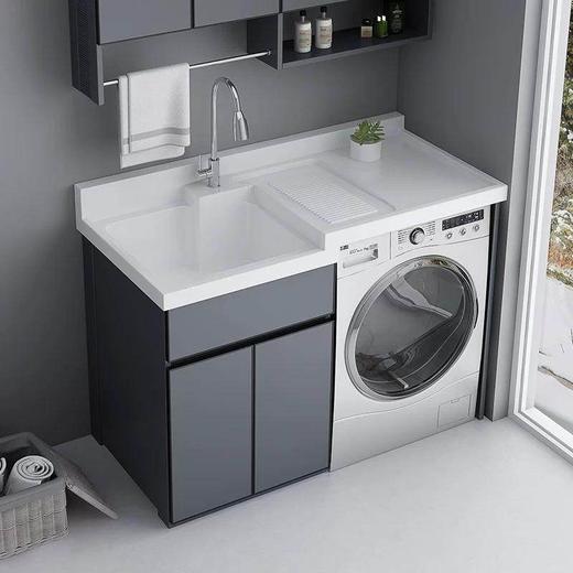 浴室柜搓板卫生间带柜台盆衣柜一体池槽洗滚筒洗衣阳台洗衣机高低 商品图2