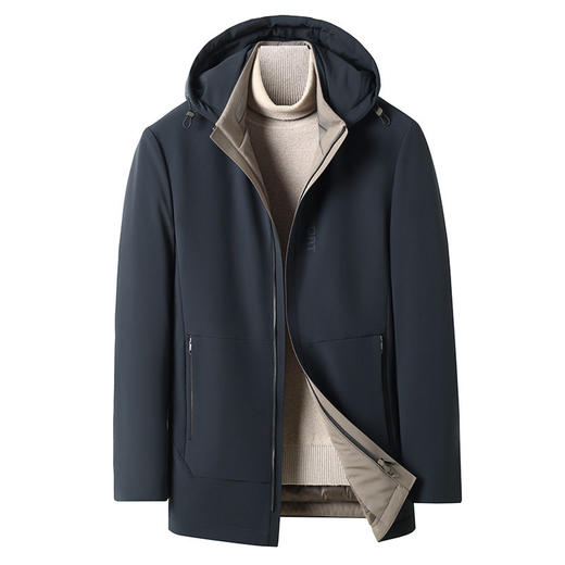 牛奶丝面料脱卸帽男羽绒服2024秋冬90灰鹅绒轻薄商务羽绒男装外套 商品图4