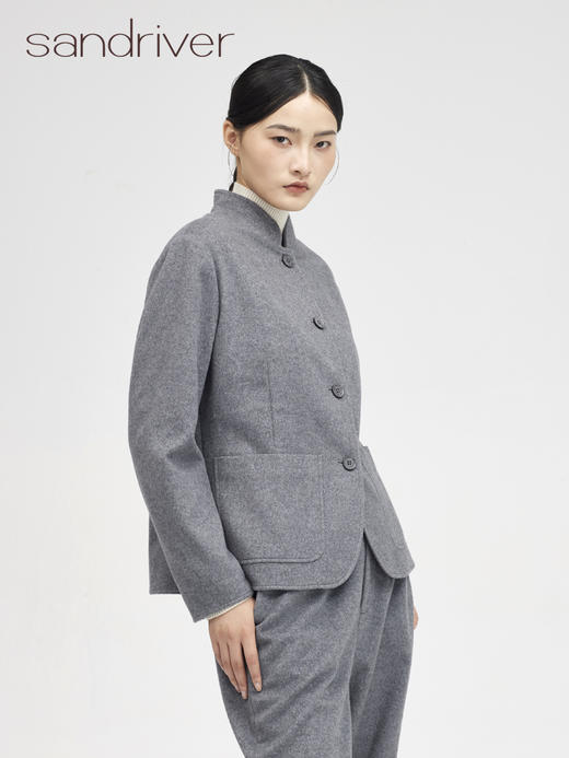 西藏羊绒呢中式女西服SJF96W270N 商品图4