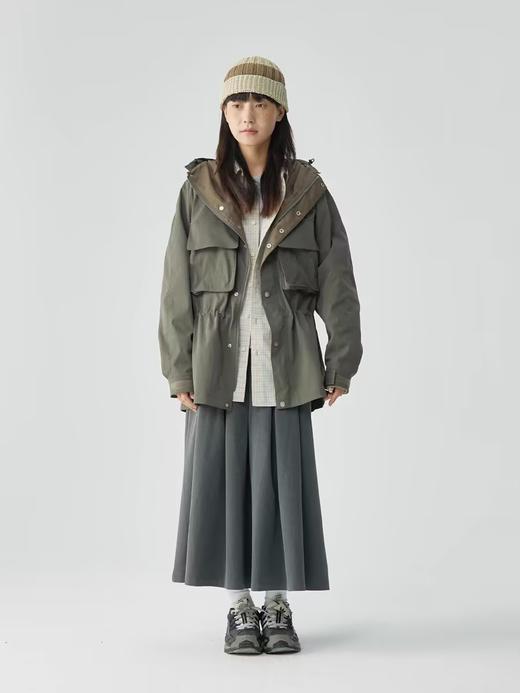 步履不停/4C11204C/复古清新翻领灰咖格子长袖衬衫 商品图2