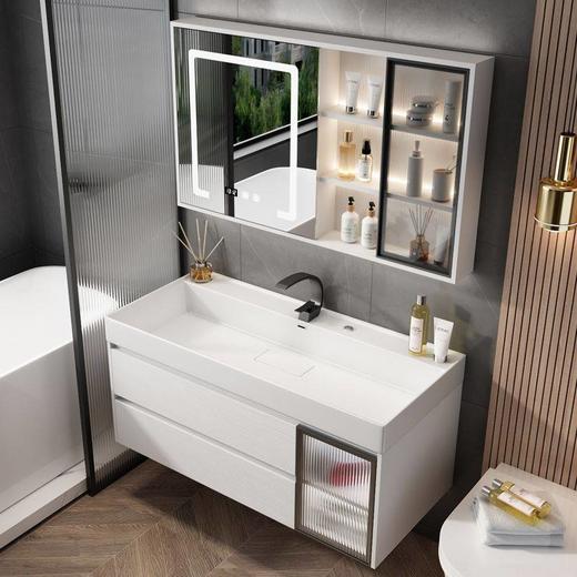 水池洗脸洗漱组合卫卫生间现代浴室柜盆岩石纳米超大洗手盆一体台 商品图2