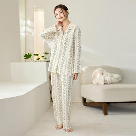 康妮雅女式长袖长裤开襟套装