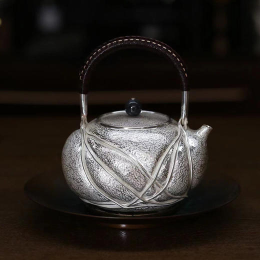 【银壶】非遗传人杨松柱亲工 水之形煮水银壶 商品图0
