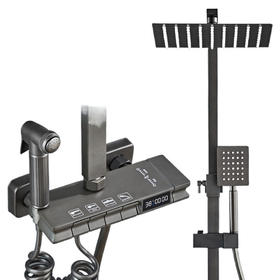 莲蓬头沐浴洒键枪花洒增压灰花全铜套装淋雨喷头钢琴浴室新款家用