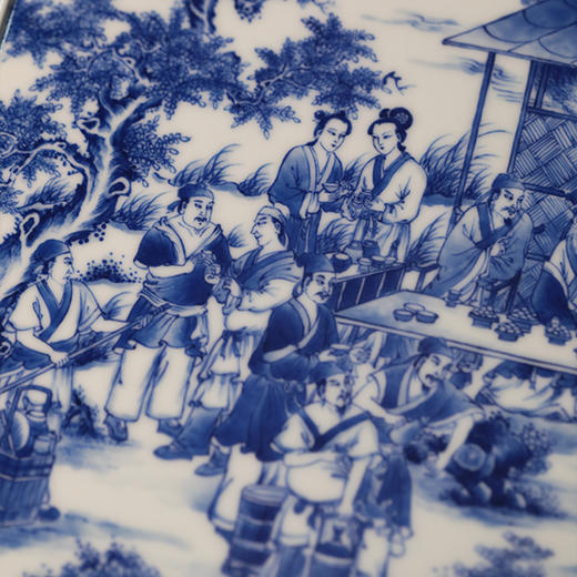 朗谷窑-斗茶图湿泡台茶盘 商品图2