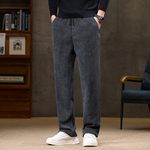 【灯芯绒】【新款DQ】大依优型大码松紧腰直筒休闲裤长裤男舒适休闲简约百搭加肥加大男装 商品图4