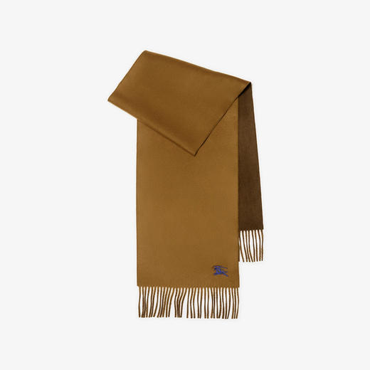 【一】BURBERRY 巴宝莉 女士马术骑士徽标刺绣双面两用羊绒围巾 棕色 8099691 C1432 商品图0