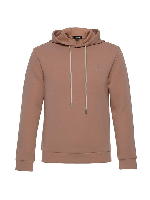 callisto乐行系列粉色聚酯纤维混纺抽绳连帽卫衣 商品图0