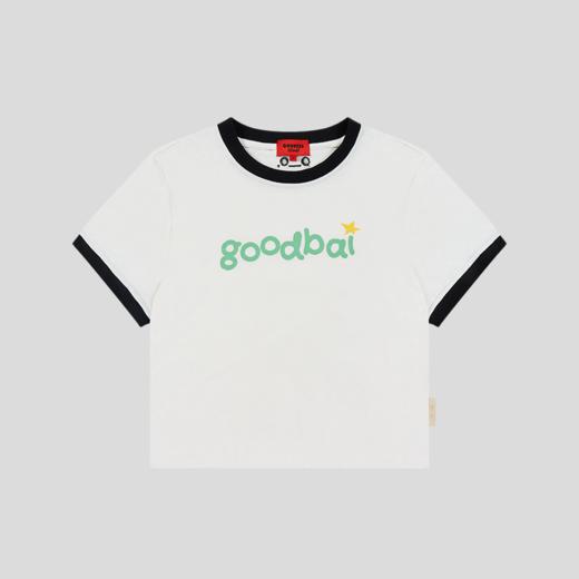 GOODBAI GOODEES印花logo撞色卷边正肩短袖T恤 商品图2