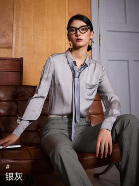 “白月光”JG130514T1XC 重磅真丝衬衫 高级的光泽感和丝滑的质感（四季可穿）颈袖添香