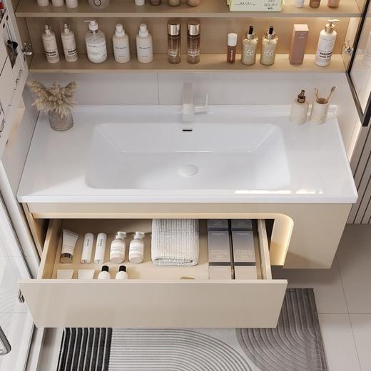 一体式台面陶瓷铝浴室柜防水洗漱全太空蜂窝池洗手卫生间脸盆 商品图1