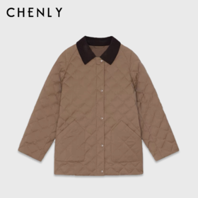 尘衣｜撞色灯芯绒领复古猎装风羽绒夹克