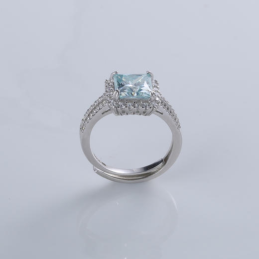 【宏艺珠宝】雾入松海莫桑钻·银s925戒指 商品图3