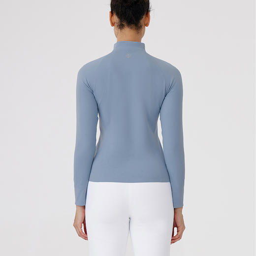 TAGX探观蓝鲸丝半拉链运动卫衣女士春季新款抑菌舒适修身纯色上衣 商品图3