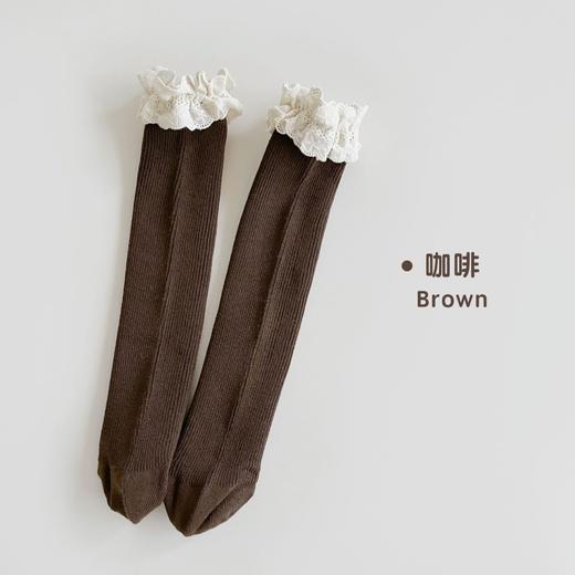 【精致的蕾丝花边设计，展现公主风范，韩国ins风格，萌趣又时尚】女童袜子春秋纯色堆堆袜 儿童中筒袜韩ins公主蕾丝花边宝宝长筒袜-QQ 商品图8