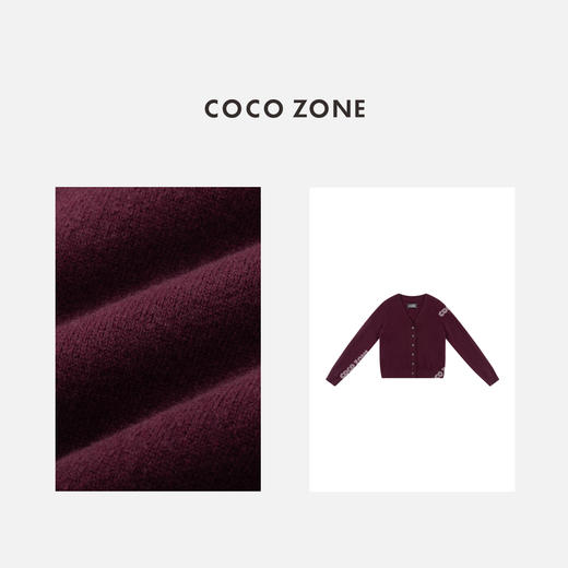 COCO ZONE 时尚V领针织开衫通勤风单排扣上衣CC1D2380 商品图3