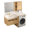 洗漱洗手台洗衣机卫生间原木台一体岩板风陶瓷组合盆现代柜浴室柜 商品缩略图4