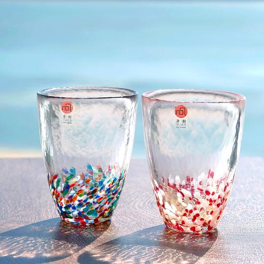 【清仓特惠4折】日本进口石塚硝子津轻手工无铅彩色玻璃杯彩虹单杯水杯蓝彩水杯300ml（纸盒包装） 商品图0