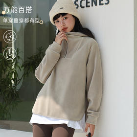 【2025冬季】摇粒绒连帽卫衣 宽松加厚外搭日韩休闲上衣 带拉链套头长袖外套