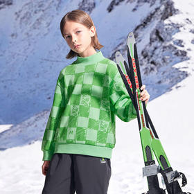 【秒】【特】【MQD】童装冬款男大童宽松字母棋盘格潮流保暖套头卫衣