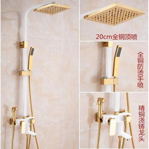 喷头欧式浴室卫生间家用淋浴器全铜体洗澡花洒色套装淋浴白金沐浴 商品图1