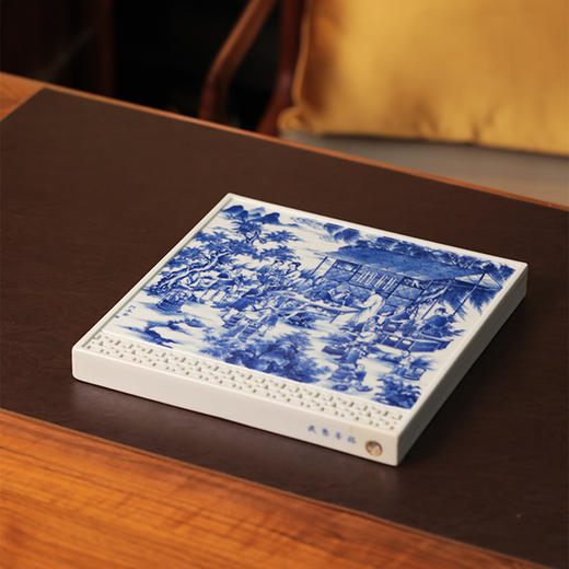 朗谷窑-斗茶图湿泡台茶盘 商品图3