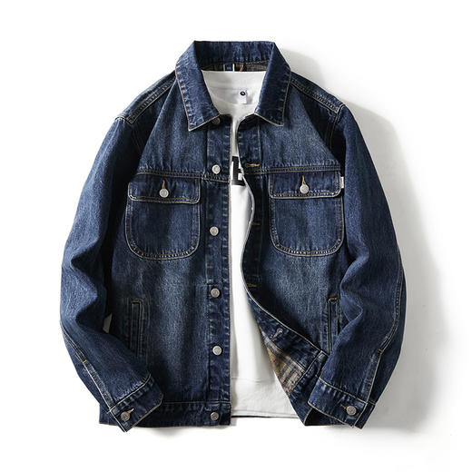 【新款DQ】大依优型大码牛仔外套新款牛仔衣青年百搭上衣潮款加肥加大胖子潮流 商品图1