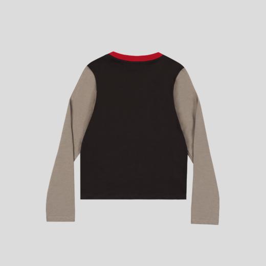 GOODBAI GOODEES漫画封面女孩图案拼色长袖T恤 商品图2