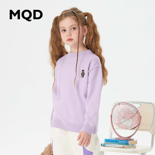 【MQD】冬新款基础百搭小标圆领毛衣 商品图1