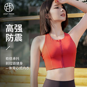 跃牌【美西西系列】前拉链防震高强度瑜伽文胸运动内衣WX387
