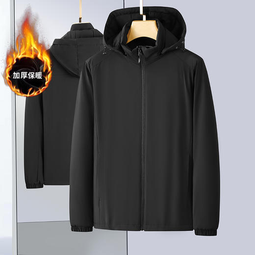 【可拆卸帽】【新款DZP】大依优型大码男装连帽棉衣棉服夹克加肥加大休闲夹克胖子外套上衣 商品图4