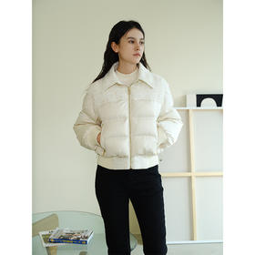HeyDress小香风羽绒服女冬季法式复古设计感白鸭绒保暖白色外套