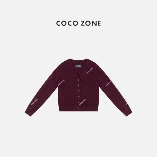 COCO ZONE 时尚V领针织开衫通勤风单排扣上衣CC1D2380 商品图1