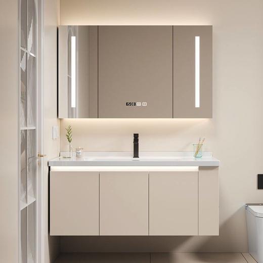 卫生间一体组合洗脸盆侧柜马桶奶油浴室柜洗手盆陶瓷洗漱卫浴台 商品图2