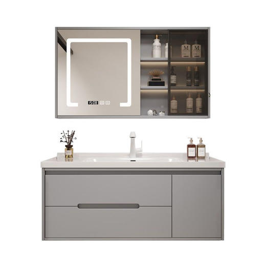 洗手池组合卫生间陶瓷洗手洗漱浴室柜橡木洗脸盆烤漆一体洗手盆 商品图0