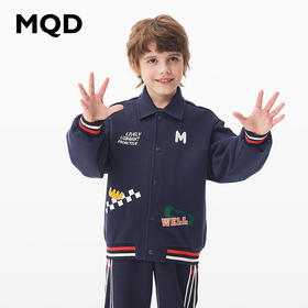 【MQD】童装男大童春新款学院风潮酷穿搭字母休闲翻领外套