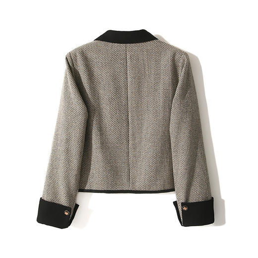 【高货ayts】全新升级【铂金会员321/天猫429/差价108】(13354) 洛诗琳气质羊毛小香风外套高级感粗花呢翻领短外套女士秋天通勤女装春秋 商品图5